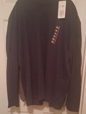 Men's Long-Sleeve Crewneck Tshirt- Blue. XXL